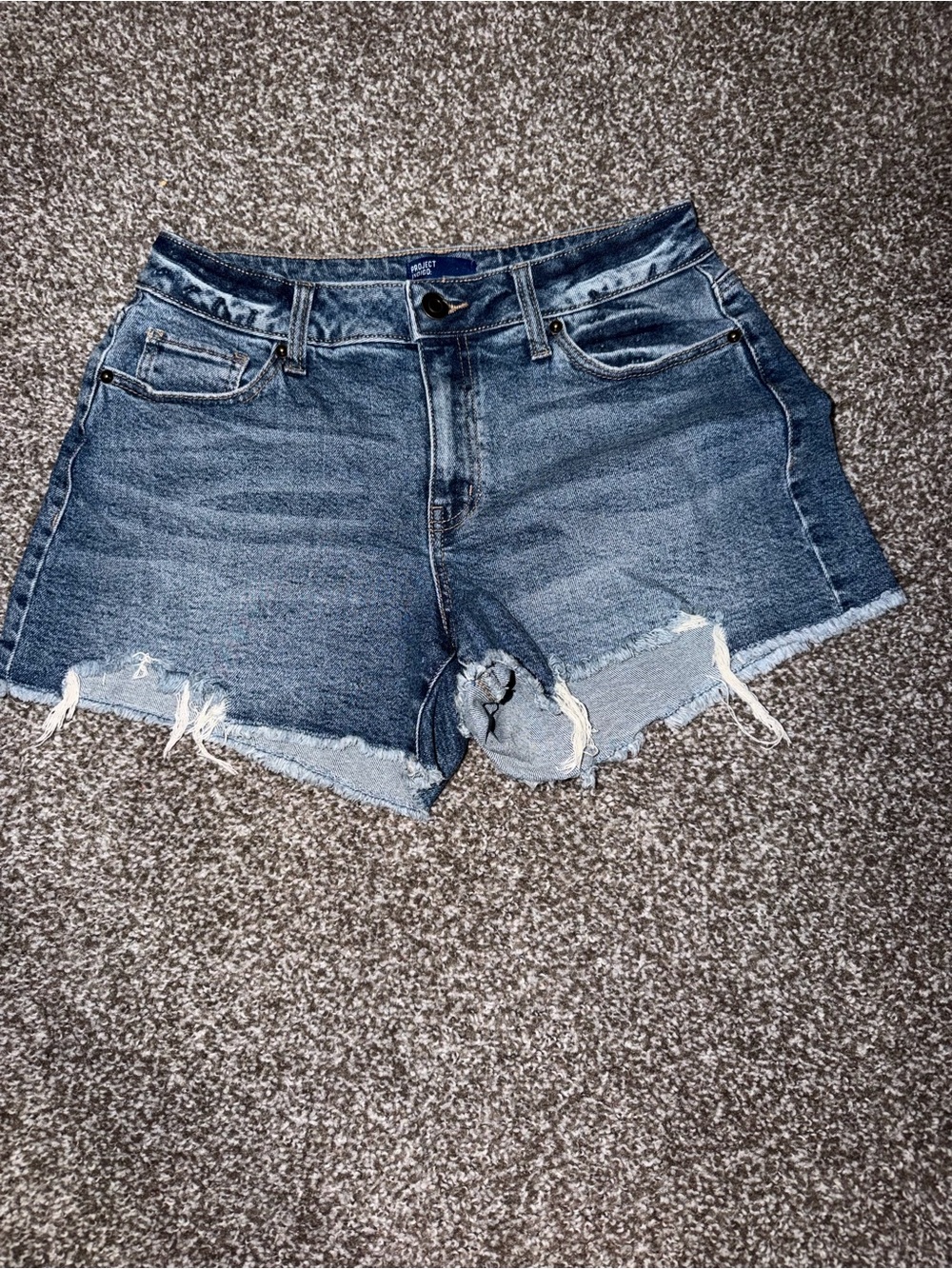 Denim Cutoff Shorts - Blue